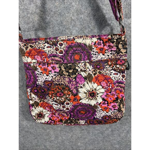 Vera Bradley Rosewood Crossbody Bag Floral Zip Pockets Quilted Lightweight - Picture 9 of 11
